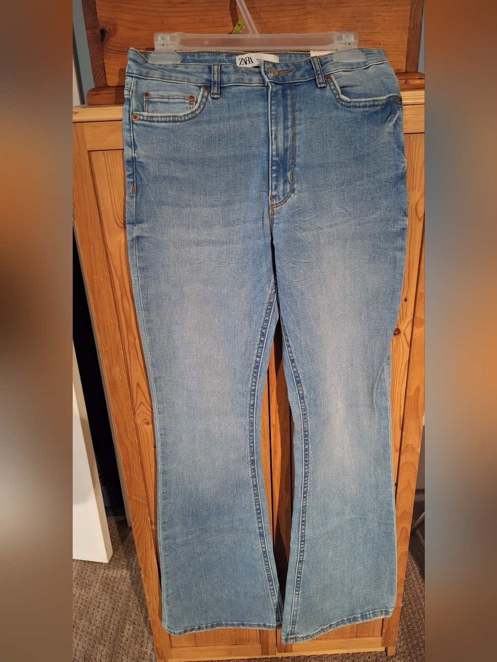 Zara Flare Leg Skinny Mid Rise Jeans Size 38 Brand New